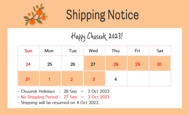 Korea SIM card, Shipping Notice for Chuseok holidays 2023