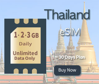 eSIM for Thailand offers unlimited data from 1-Day to 30-DAY Plan.