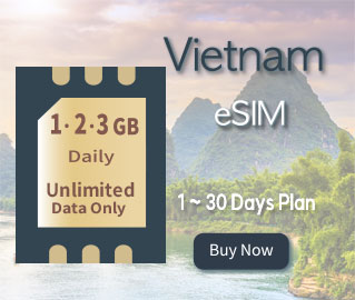 eSIM for Vietnam offers unlimited data from 1-Day to 30-DAY Plan.