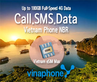 eSIM for Vietnam offers unto 180GB data and voice from 10,15,30-Day Plan.