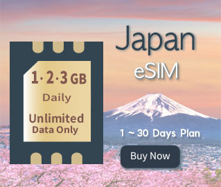 eSIM for Japan is offering unlimited data only from 1-DAY to 30-DAY based on Softbank Network.