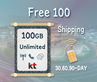 Free 100 is Korea SIM card which offers basically 100GB Data and unlimited Data, Talk, Text for 30-DAY in the S.Korea.