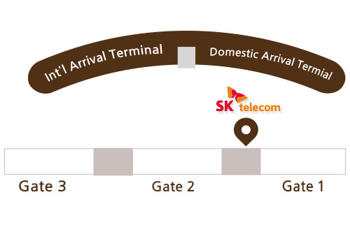 Map of SKT Pickup Points in the Daegu Airport(International Hall)