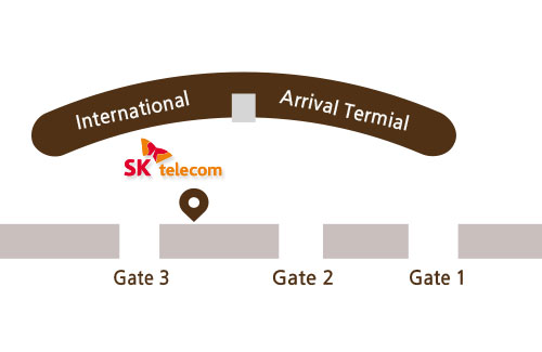 Map of SKT Pickup Points in the Gimhae International Airport