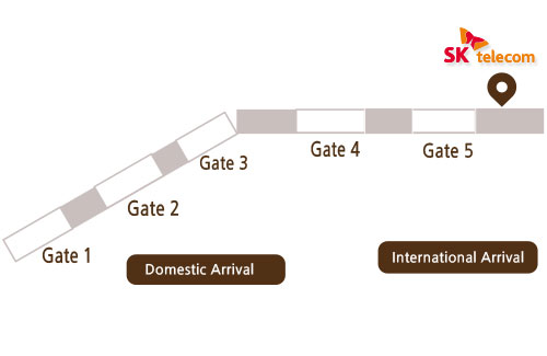 Map of SKT Pickup Points in the Jeju Airport(International hall)