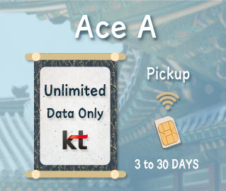 Ace A KT Plan Korea SIM Card: Data-Only, Pickup for Visitors.