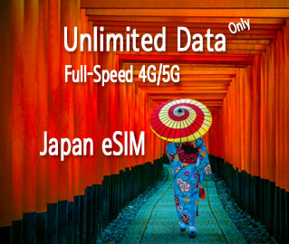 eSIM for Japan is offering unlimited data only from 1-DAY to 30-DAY based on Softbank Network.