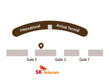 Map of SKT Pickup Points in the Daegu Airport(International Hall)