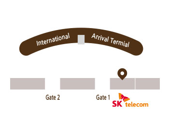 Map of the Korea eSIM and SIM pickup counter at Gimpo International Airport