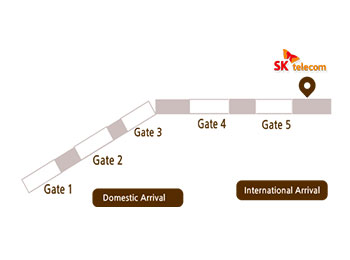 Map of SKT Pickup Points in the Jeju Airport(International hall)