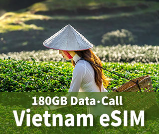 eSIM for Vietnam offers unto 180GB data and voice from 10,15,30-Day Plan.