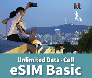 KT Korea eSIM basic : unlimited data and call plan.
