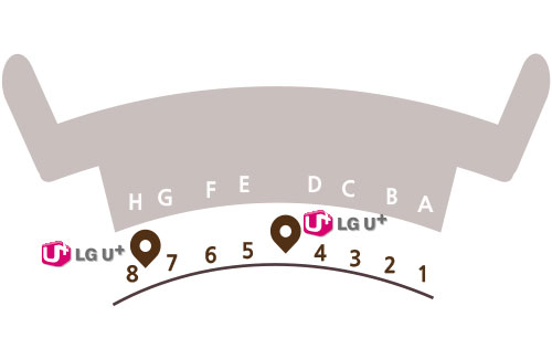 Map of LGU Plus Pickup Points in the ICN International Airport Terminal 2